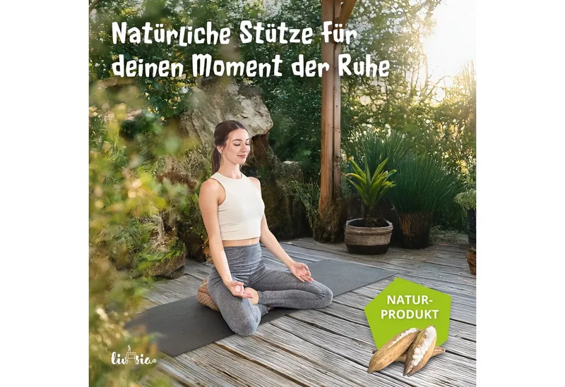 livasia Meditationskissen Zafukissen Stern klein, vegan und handgefertigt, 30x15cm, Kapok, Orange, – Produktbild 2 von 5