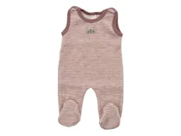 Lilano Lilano Baby Strampler mit Fuß Bio-Merinowolle Wollplüsch mauve ringel Gr.56 – Produktbild 1 von 1