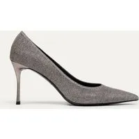 BIKKOU BIKKOU Damen vegan Pumps Romantisches Abendessen Silberner Lurex – Produktbild 1 von 1