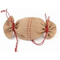 El Puente El Puente Jute-Sack mit zwei Zugbändern | Fair Trade & Handmade aus Bangladesch, Natur,rot, – Produktbild 1 von 1