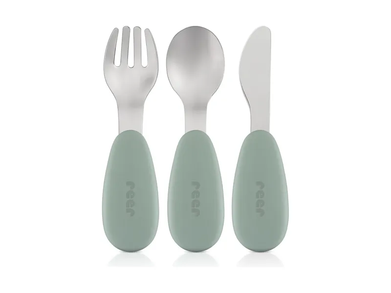 reer reer Silikon-Edelstahl Besteck 3-teilig Gabel, Löffel, Messer – Produktbild 2 von 5