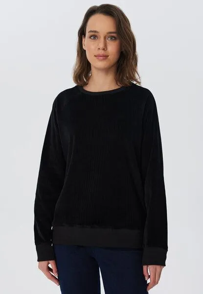 Leela Cotton Leela Cotton Damen Cord-Sweatshirt aus 100% kba-Baumwolle - Feiner Nicky Cordstoff 1278, Dunkel mauve, – Produktbild 2 von 4