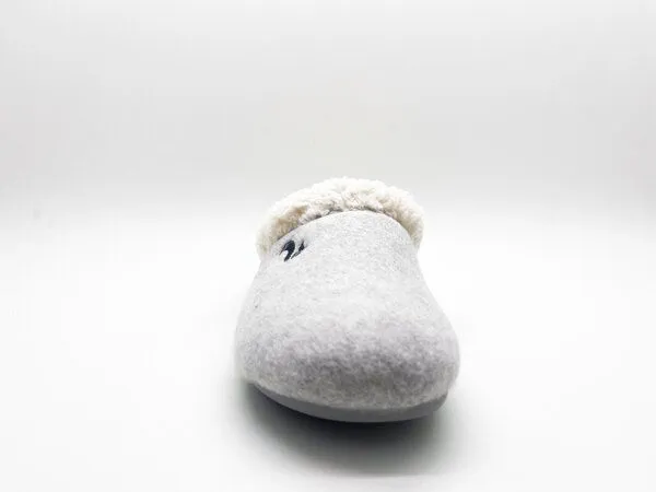 thies Veganer "thies ® Organic Cozy Slipper" aus Biobaumwolle, Light grey (hellgrau), – Produktbild 3 von 4