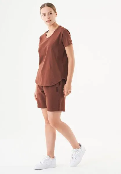 ORGANICATION ORGANICATION Damen ESSENTIALS-SHEYMA- Shorts aus Bio-Baumwolle, Coffee brown, – Produktbild 2 von 4