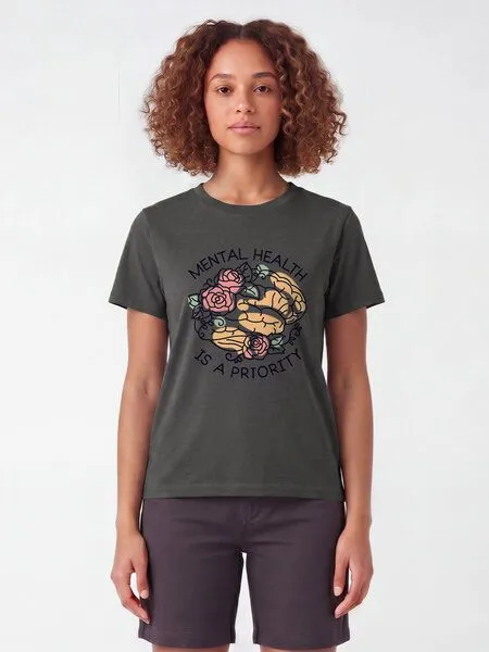 watapparel watapparel T-Shirt Frauen Mental Health, Anthracite, – Produktbild 2 von 2