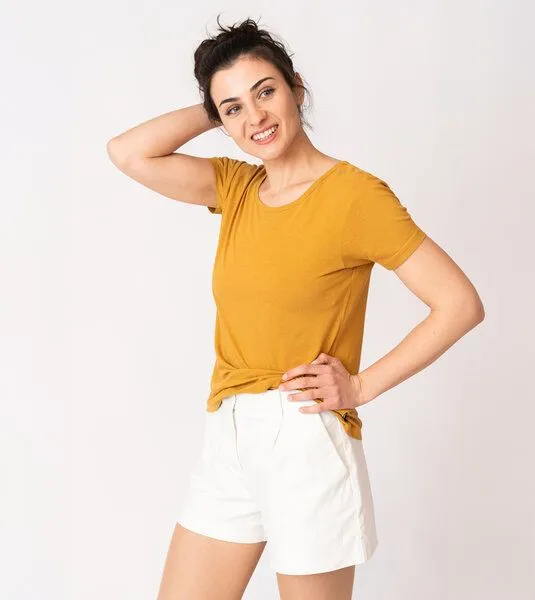 Gary Mash GARY MASH Damen Basicshirt aus Bambusviskose, Gelb, – Produktbild 1 von 3
