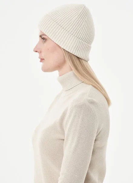 ORGANICATION ORGANICATION Strick-Beanie aus Bio-Merinowolle und Bio-Baumwolle, Off white, – Produktbild 2 von 4