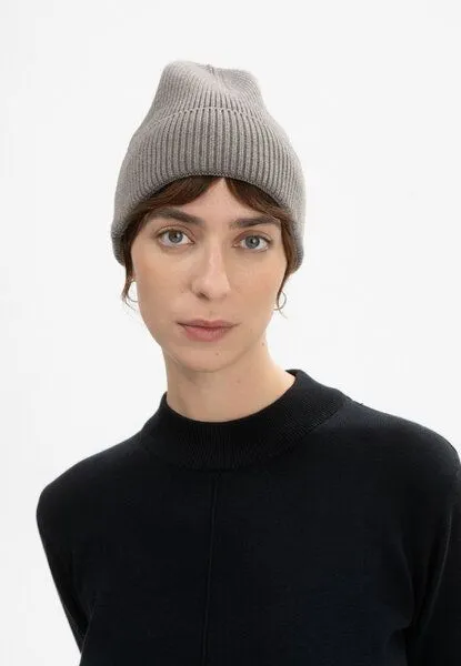 MELA MELA Rippstrick Mütze Style KALI aus 100% Bio-Baumwolle, Bear melange, – Produktbild 2 von 3
