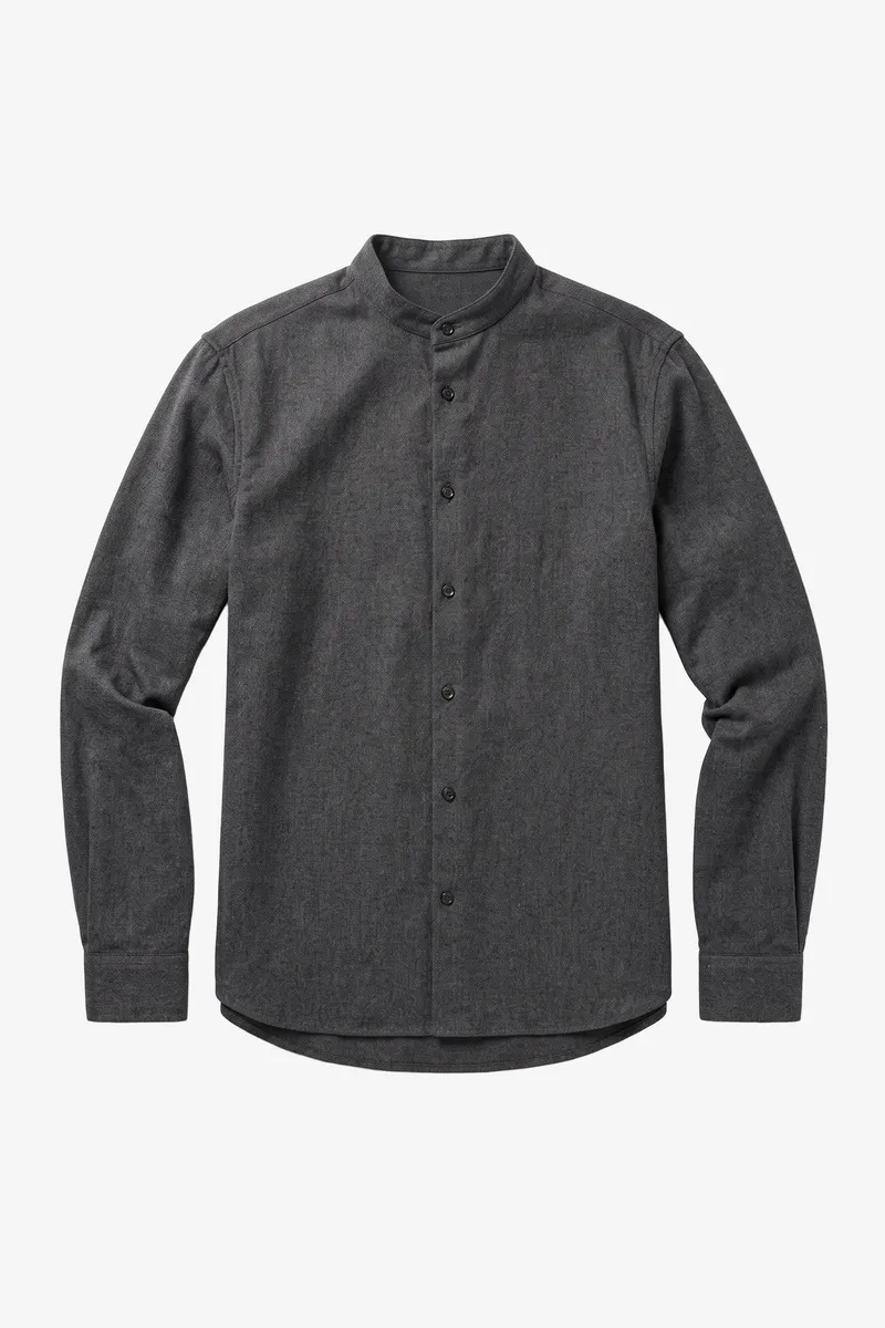 KnowledgeCotton Apparel KnowledgeCotton Apparel Herren vegan Hemd Arch Regular Flanell Dunkelgrau Meliert, Grau, – Produktbild 1 von 2