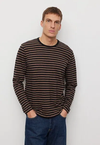 recolution recolution Longsleeve MACA STRIPES, Vintage brown, – Produktbild 2 von 4