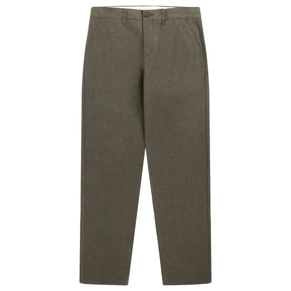 KnowledgeCotton Apparel KnowledgeCotton Apparel Flanell-Chino-Hose CHUCK, Dark olive, – Produktbild 1 von 4