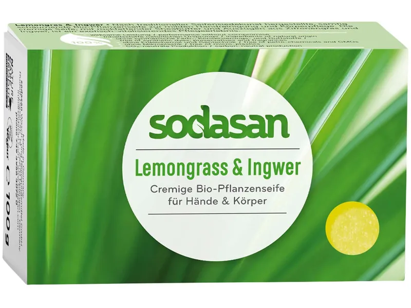Sodasan Sodasan Feste Pflanzenölseife "Cream" Lemongrass & Ingwer, 100 g – Produktbild 1 von 1