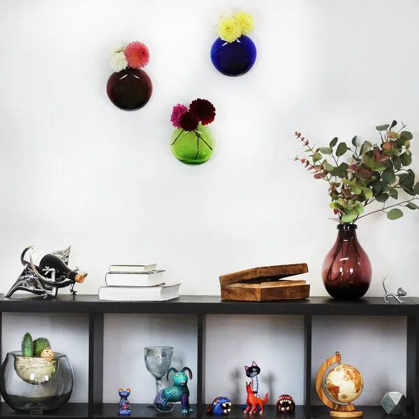 Mitienda Shop Mitienda Shop Blumenvase zum Aufhängen, Wanddeko Anfora, Blau, – Produktbild 3 von 4