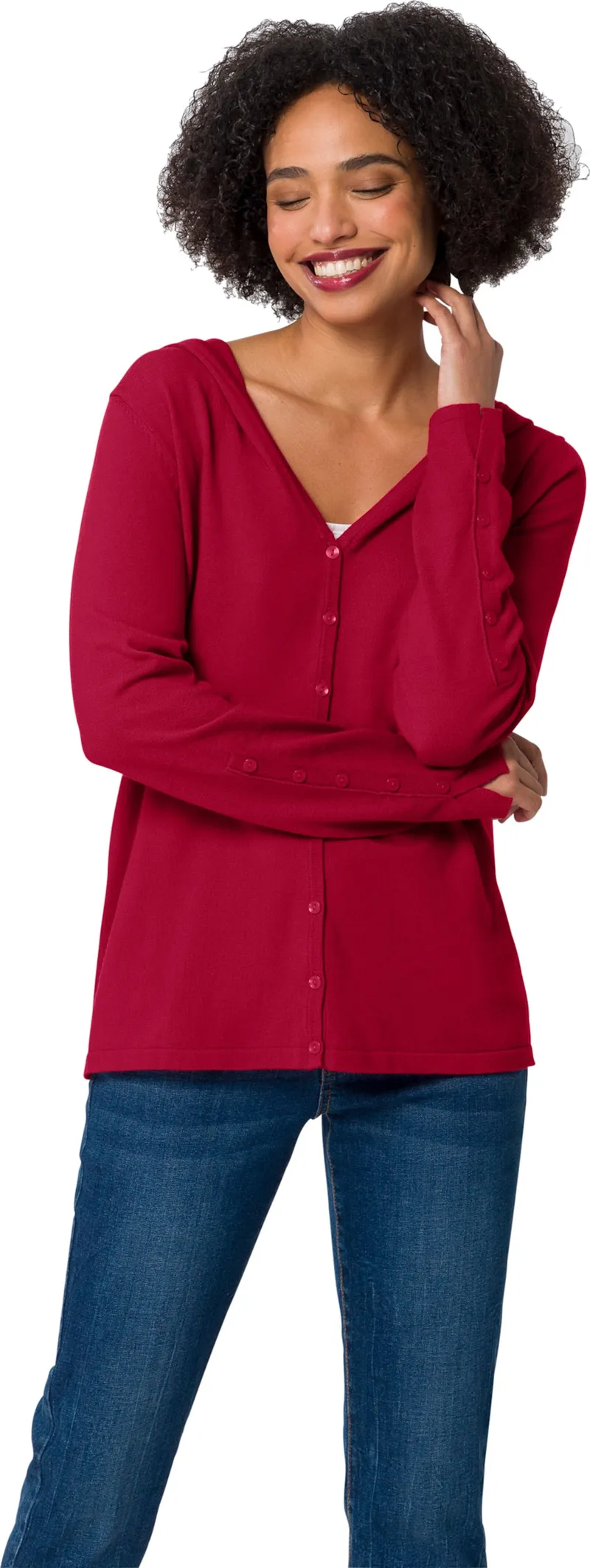 heine Kapuzenstrickjacke, Rot, – Produktbild 2 von 2