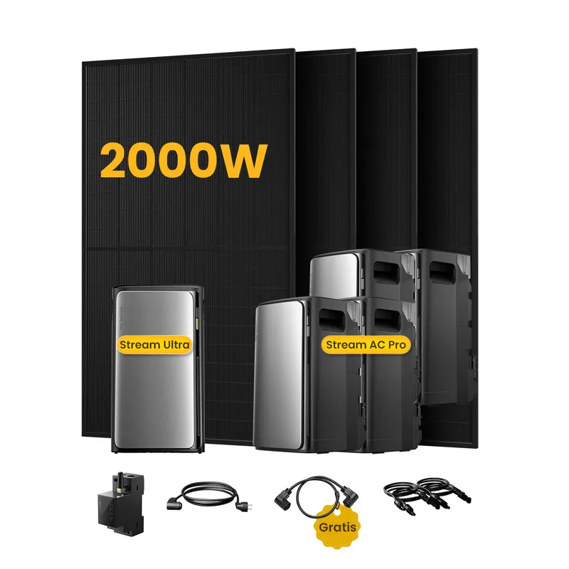EcoFlow EcoFlow Stream Ultra, All-in-One Speicher für Balkonkraftwerke, mit 4 x 500 Bifaziale Solarmodule, by Powerness - Stream Ultra + 4 x Stream AC Pro | 9600Wh / 1 x Smart Meter / Selbstabholung – Produktbild 1 von 1
