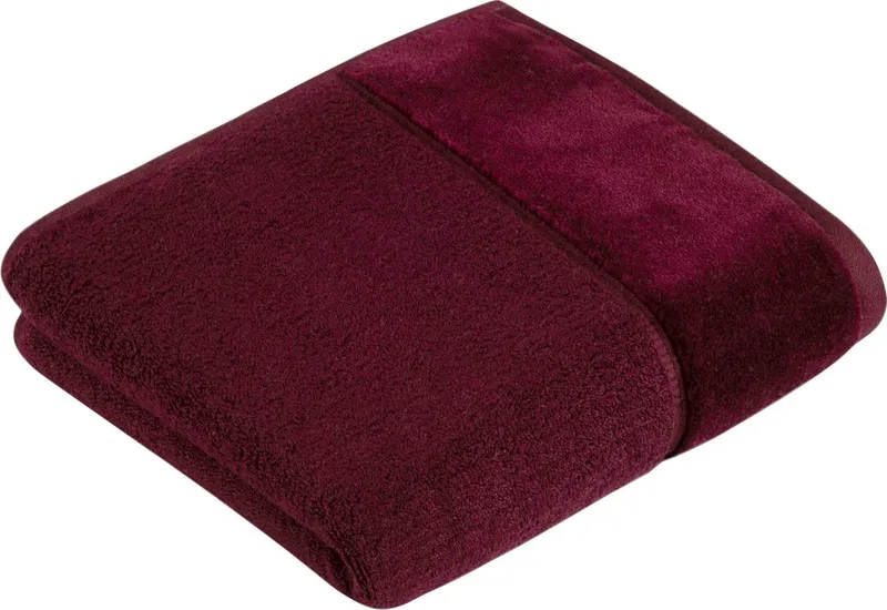 VOSSEN VOSSEN Handtuch Pure, Webfrottier (1-St), Baumwolle & VEGAN, mit eleganter Veloursbordüre, Rot, – Produktbild 1 von 1