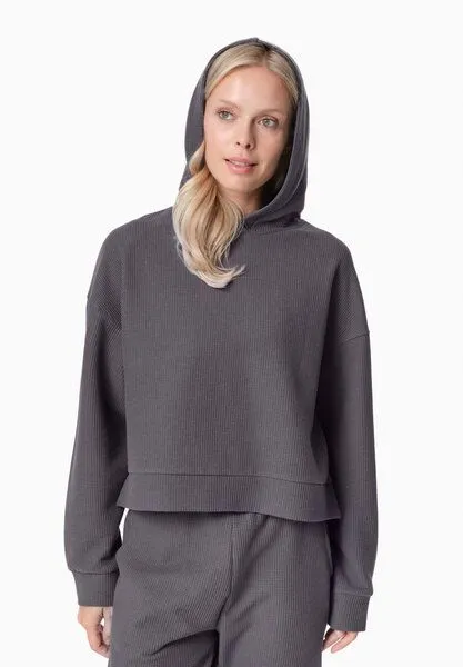 ORGANICATION ORGANICATION HANNA | Waffel Hoodie aus Bio-Baumwolle und recyceltem Polyester, Shadow, – Produktbild 1 von 4