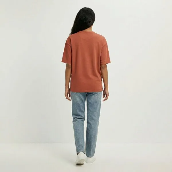 YTWOO YTWOO Oversize T-Shirt French Terry Ultraheavy, Burnt brick, – Produktbild 3 von 3
