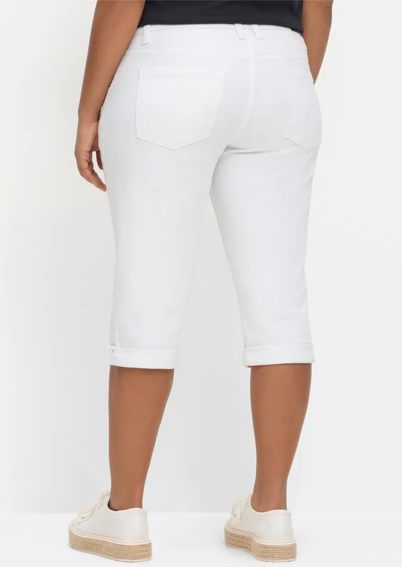 sheego Caprijeans white denim, White denim, – Produktbild 2 von 2