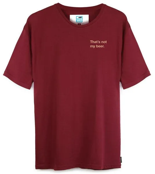 Gary Mash GARY MASH Shirt That's not my beer aus Biobaumwolle, Burgund (rot), – Produktbild 1 von 4