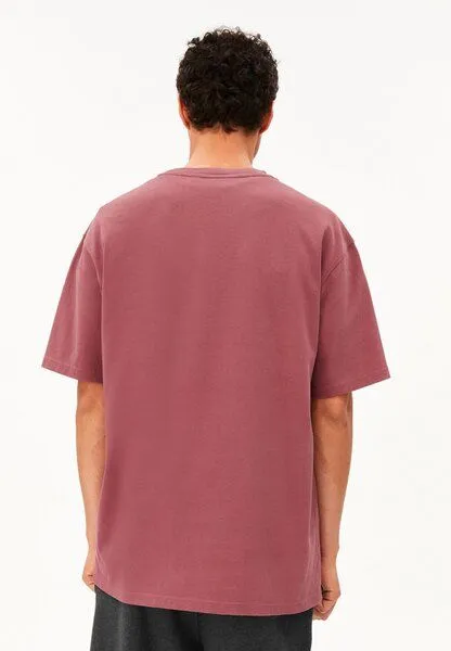 ARMEDANGELS Armedangels Logo Heavy Cotton Herren T-Shirt aus recyceltem Baumwoll-Mix, Velvet ember, – Produktbild 4 von 6