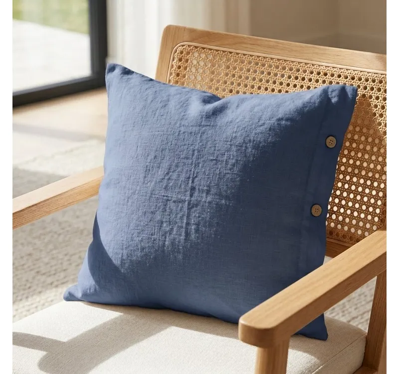 Interior by Hakito Kissenbezug 100% reine Leinen 180g/m² GOTS BIO zertifiziert, Blau, – Produktbild 1 von 8