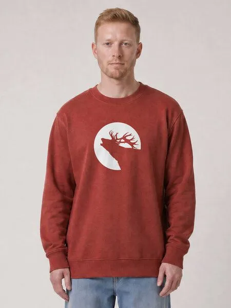 watapparel watapparel Sweatshirt Unisex Röhrender Hirsch, Earthy red, – Produktbild 2 von 2