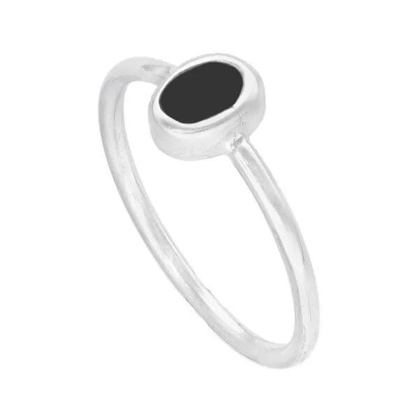 pakilia pakilia Silber Ring oval Fair-Trade und handmade, Schwarz, – Produktbild 3 von 4
