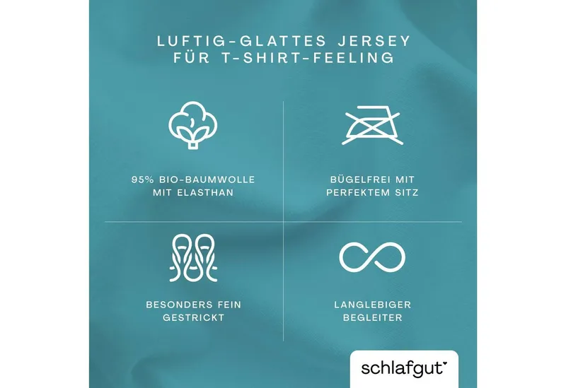 Schlafgut Schlafgut Kissenbezug Premium Kissenbezug Knitted Jersey (1 St), (1 Stück), Ton-in-Ton Reißverschluss, Bio-Baumwolle mit Elasthan, Uni, OEKO Tex, Blau, – Produktbild 3 von 5