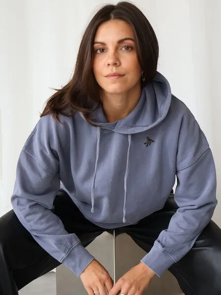 Kultgut Kultgut Kuschelig weich- Vintagelook- Hoodie/ Die kleine Nachtigall, Blaugrau, – Produktbild 1 von 3
