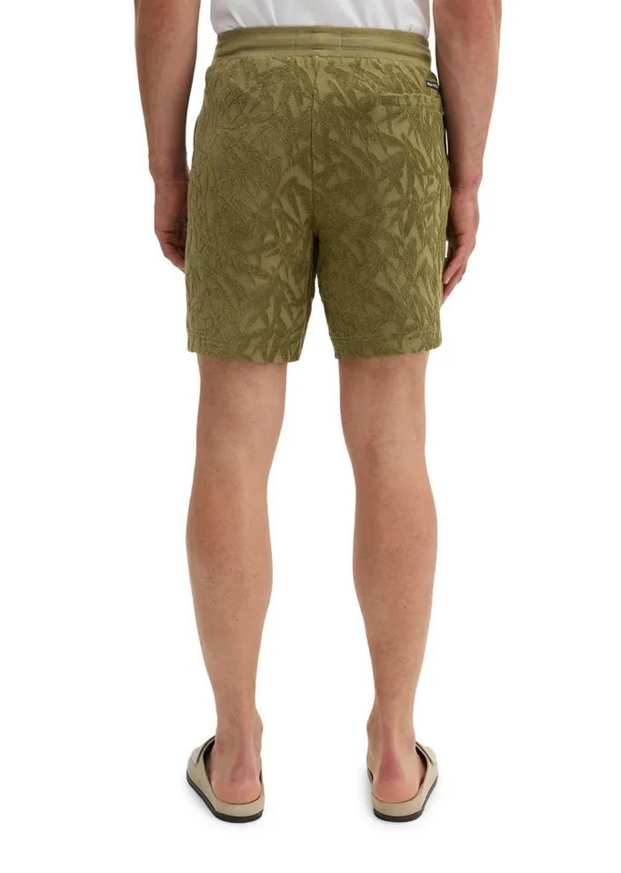 Marc O'Polo Marc O'Polo Shorts mit weichem Frottee-Blattmuster, Grün, – Produktbild 3 von 5