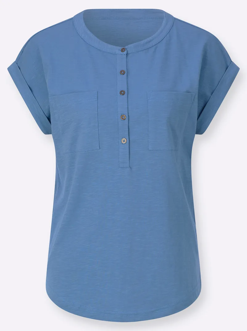 Witt Kurzarmshirt mittelblau, Mittelblau, – Produktbild 1 von 2