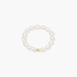 Paeoni Colors Paeoni Colors Klassischer Perlenring aus Süßwasserperlen und 18k Gold Vermeil, 925 Sterling Silber – Produktbild 1 von 1