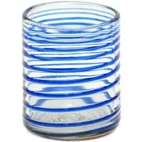 GLOBO Fair Trade GLOBO Fair Trade Glas REFRESCO aus Recyclingglas, mundgeblasen, verschiedene Designs, Blaue spirale, – Produktbild 1 von 1