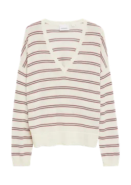 comma comma Gestreifter Feinstrickpullover aus Lyocellmix – Produktbild 1 von 1