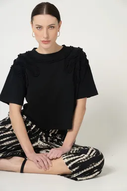 Lovjoi LOVJOI Damen vegan T-Shirt Mexine Schwarz – Produktbild 1 von 1