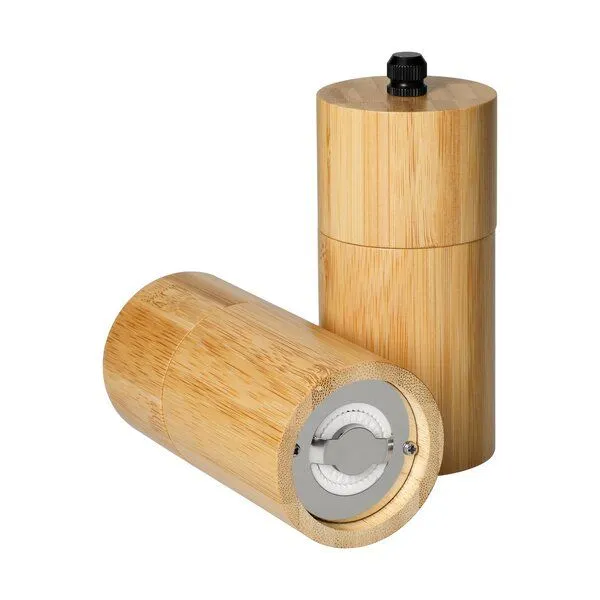 elasto elasto Pfeffermühlen mit Keramikmahlwerk - kleine befüllbare Salzstreuer, Natur (braun), – Produktbild 3 von 4