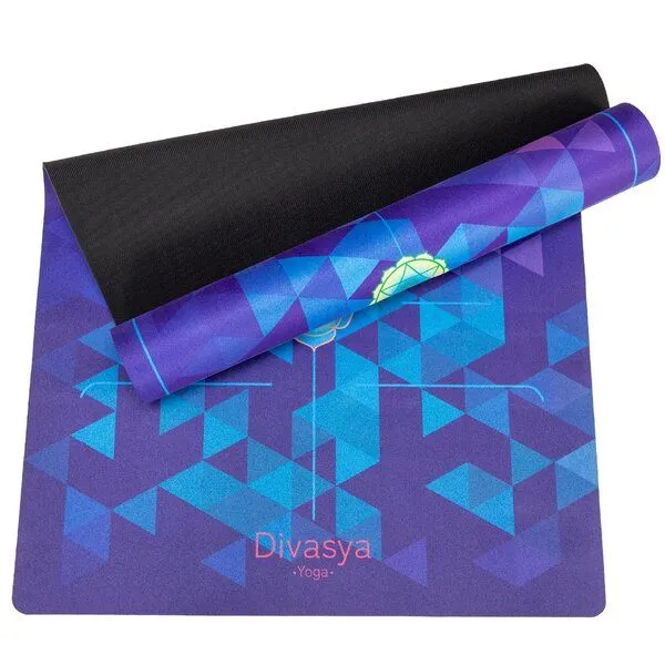 Divasya Divasya Yogamatte aus recycelten PET-Flaschen & Naturkautschuk | in 4 Farben, Purple chakra, – Produktbild 2 von 4