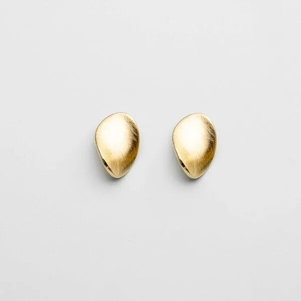fejn jewelry fejn jewelry Ohrstecker 'satin oval', Gold, – Produktbild 1 von 3
