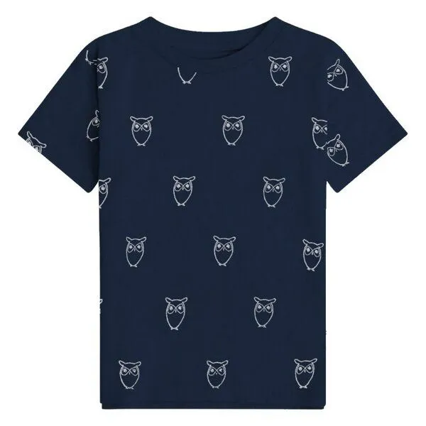 KnowledgeCotton Apparel KnowledgeCotton Apparel Kinder T-Shirt Owl Bio-Baumwolle, Blau (total eclipse), – Produktbild 1 von 1