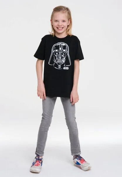 LOGOSH!RT LOGOSH!RT - Star Wars - Darth Vader Portrait - Kinder Bio T-Shirt, Schwarz, – Produktbild 2 von 4