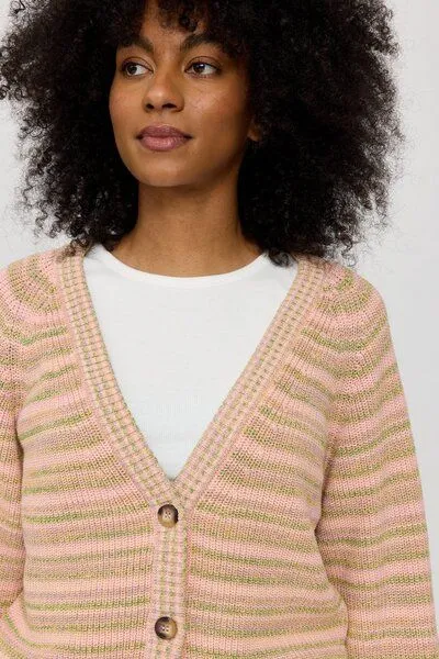 Mazine Mazine Cardigan Multicolor Knit - Soft Pink - aus Biobaumwolle – Produktbild 3 von 3