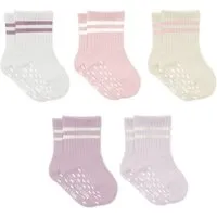 bistyle bistyle Baby-Socken Basic 5er-Pack – Kurzsocken, GOTS-zertifiziert, hoher Baumwollanteil Rutschfeste Sohle, Pudermix gestreift, – Produktbild 1 von 1