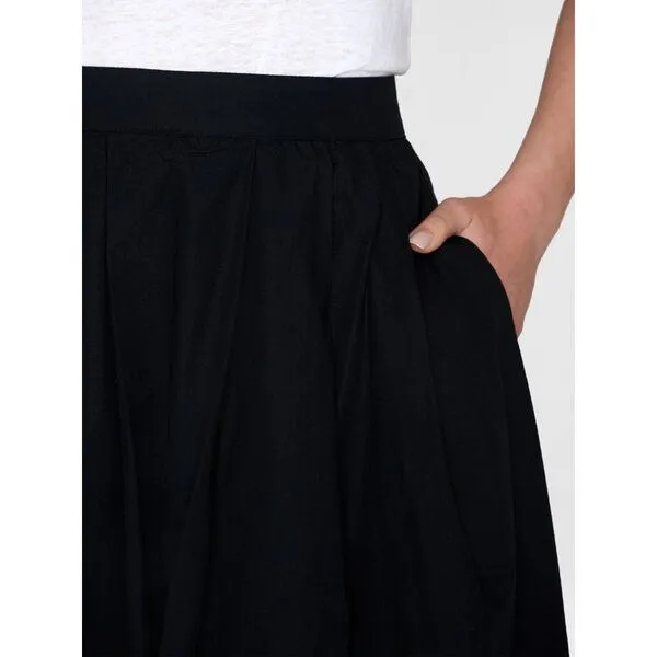 KnowledgeCotton Apparel KnowledgeCotton Apparel Midirock - Poplin elastic waist skirt - aus Bio-Baumwolle, Schwarz (black jet), – Produktbild 3 von 3
