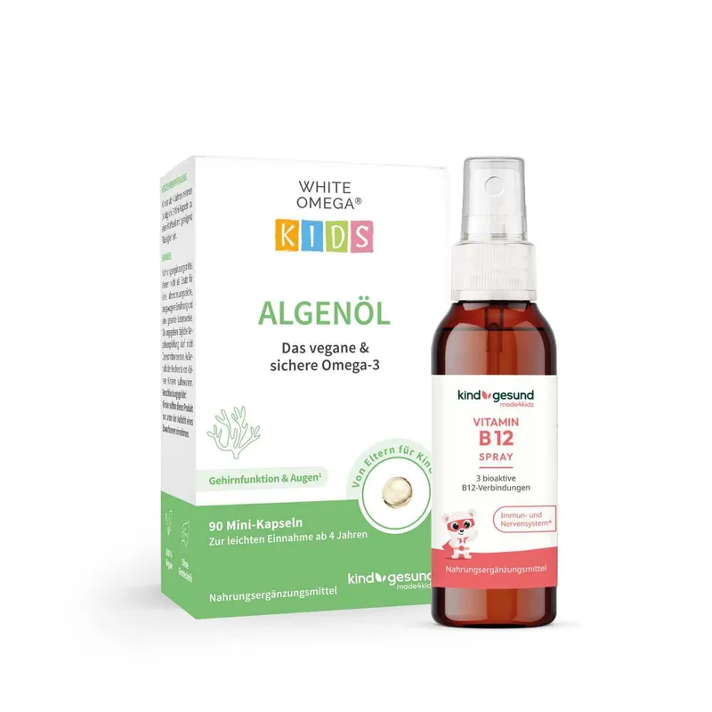kindgesund Algenöl + Vitamin B12 für Kinder vegan · Fokus-Duo – Produktbild 1 von 1