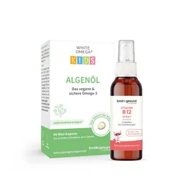kindgesund Algenöl + Vitamin B12 für Kinder vegan · Fokus-Duo – Produktbild 1 von 1