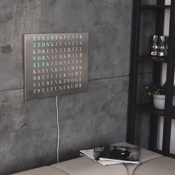 build-yours build-yours Bausatz WordClock Jupiter Edelstahl gelasert - Bau dir deine Wortuhr – Produktbild 6 von 7