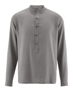 HempAge Hempage Herren vegan Hemd Mit Stehkragen Taupe – Produktbild 1 von 1