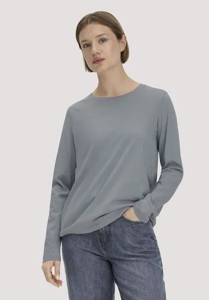 hessnatur hessnatur Longsleeve Relaxed aus Regenerative Organic Cotton (ROC), Nebelblau, – Produktbild 1 von 4