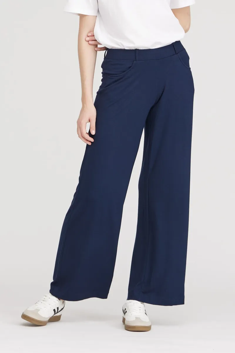 LAURIE LAURIE Damen vegan Hose Donna Loose Jersey Sl Navy, Extra dunkelblau, – Produktbild 2 von 2